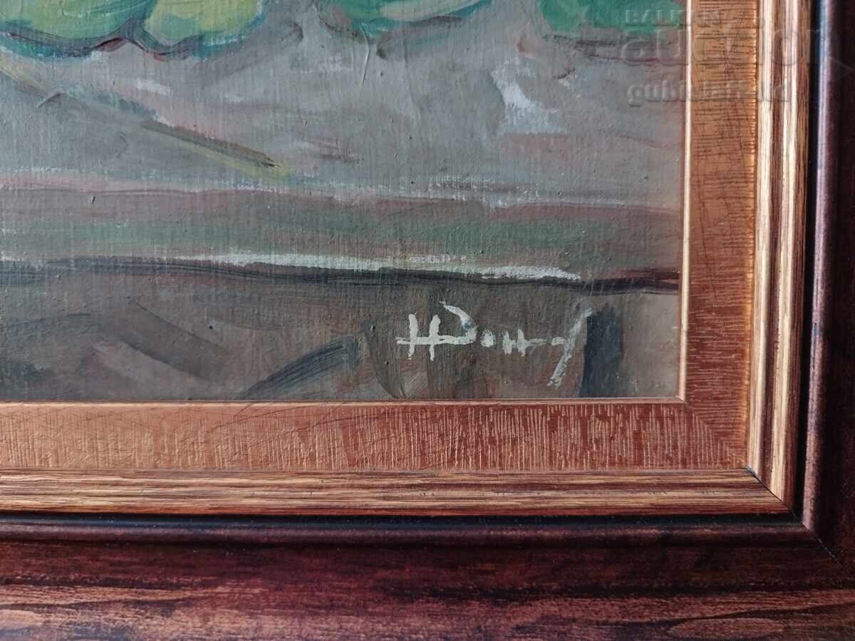 Auction  Painting, still life, artist Nikola Donchev, 1960s