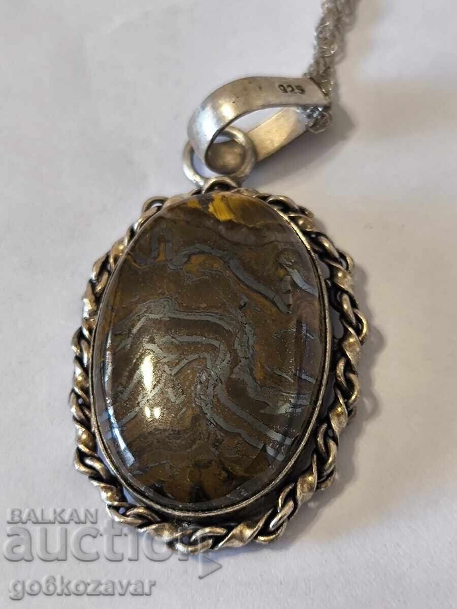 Superb colier de damă din argint 925 cu Ochi de tigru! cu preț € 35.00 | 68.45 BGN Superb colier de damă din argint 925 cu Ochi de tigru! cu preț € 35.00 | 68.45 BGN