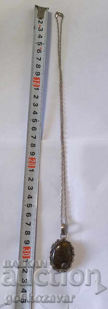 Superb colier de damă din argint 925 cu Ochi de tigru! - 7 Superb colier de damă din argint 925 cu Ochi de tigru! - 7