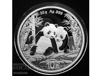 Monedă de argint de 30 grame China Panda 2026