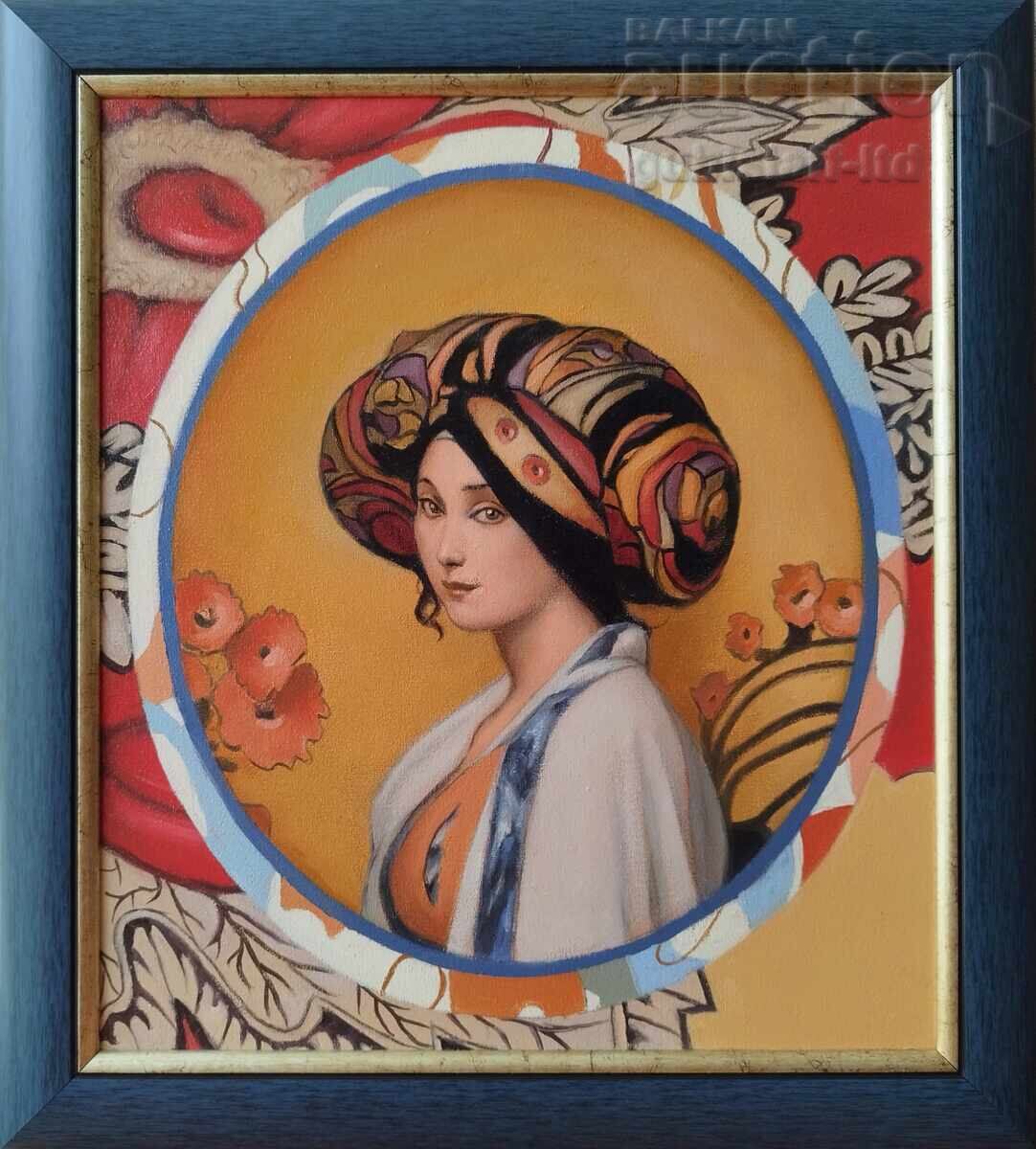 Tablou "Fată cu turban", pictor Pl. Ovcharov, 2023