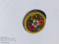 Παλιά καρφίτσα με μωσαϊκό, vintage φλοράλ θέμα