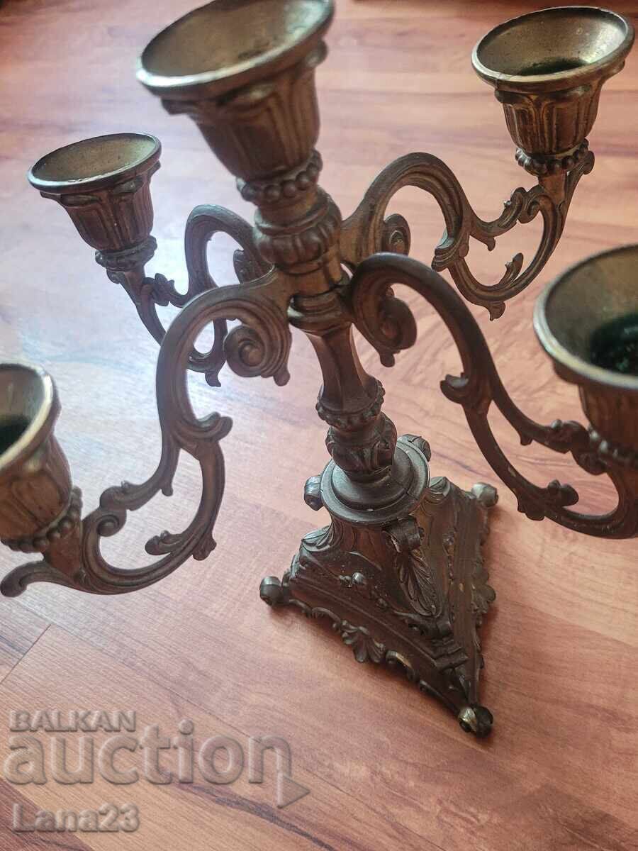 Sfeșnic din alamă - cu 5 brațe - 5 Sfeșnic din alamă - cu 5 brațe - 5