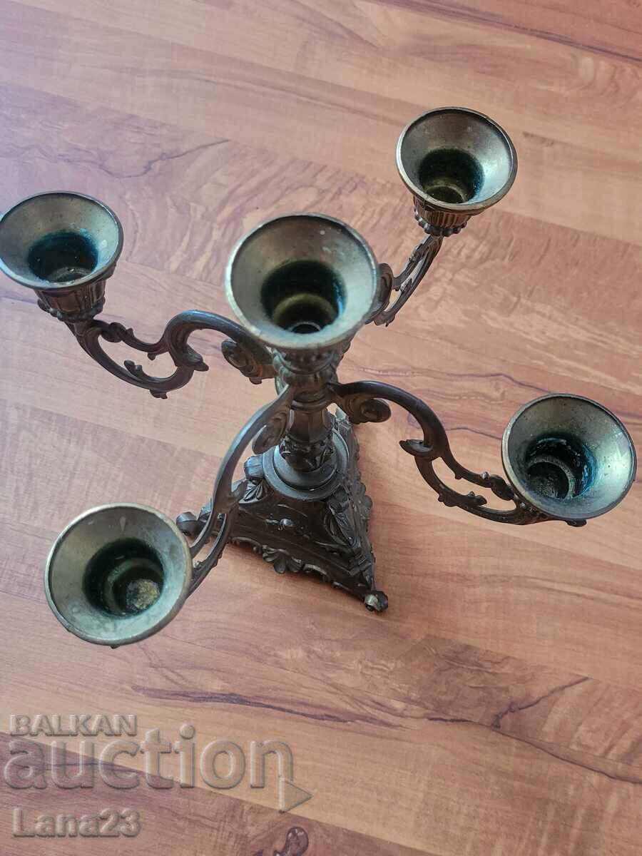 Sfeșnic din alamă - cu 5 brațe - 6 Sfeșnic din alamă - cu 5 brațe - 6