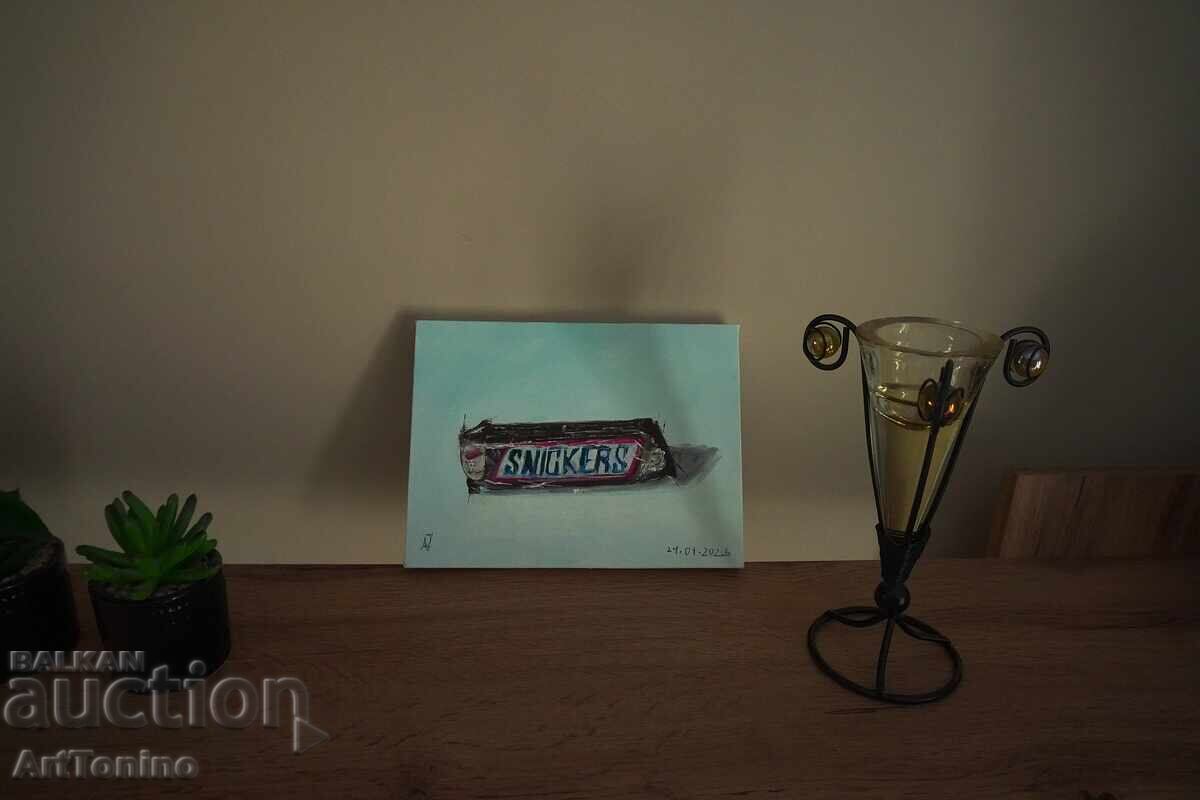 Pictură în ulei - Natură moartă - SNICKERS - Anton Yordanov cu preț € 0.01 | 0.02 BGN