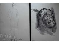 Асен Пейков-2 подписани литографии,Хан Аспарух,1971 г.