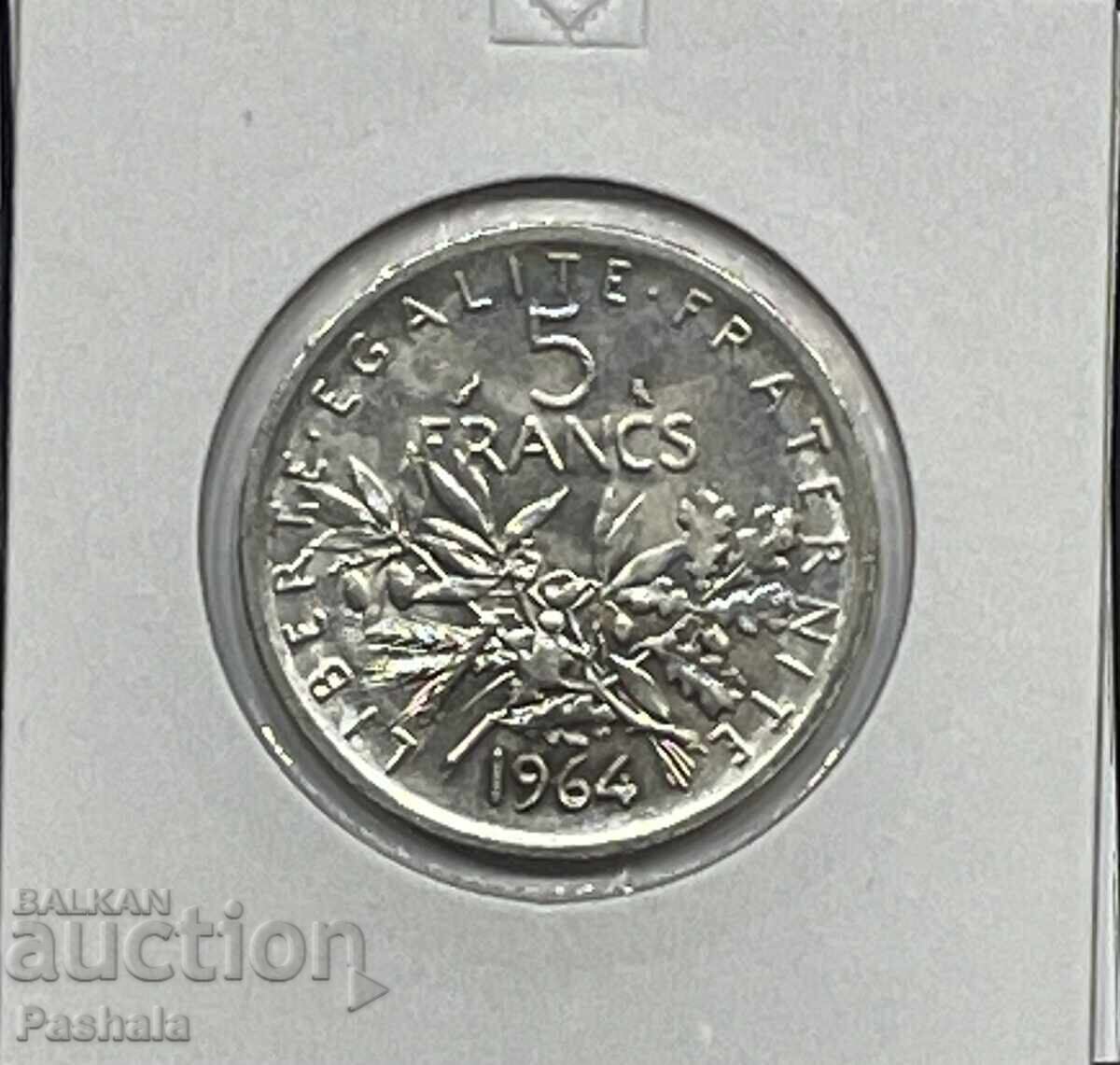 Frantsia 5 franka 1964 g. Frantsia 5 franka 1964 g.