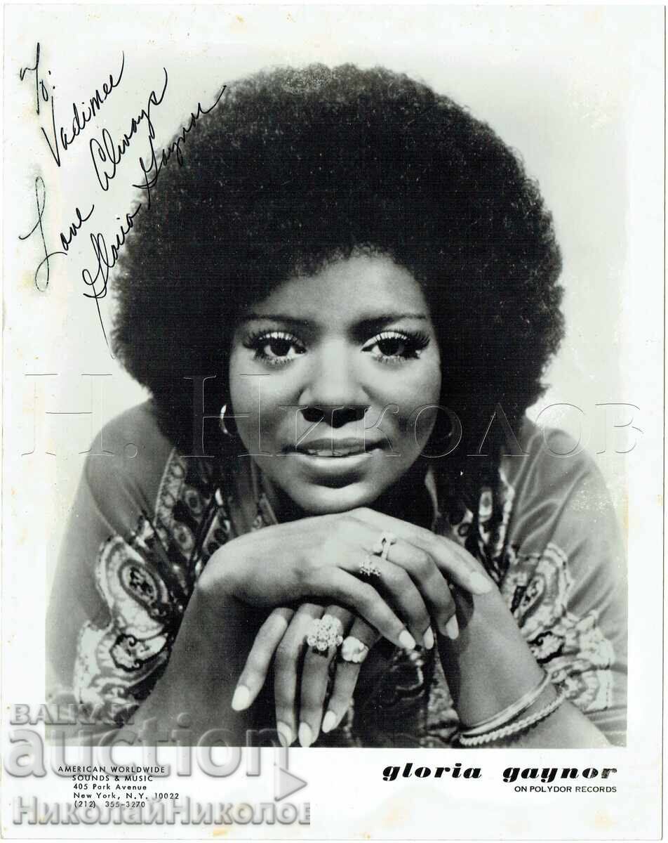 POLYDOR FOTOGRAFIE MUZICĂ AUTOGRAF GLORIA GAYNOR DEFECT J510 POLYDOR FOTOGRAFIE MUZICĂ AUTOGRAF GLORIA GAYNOR DEFECT J510