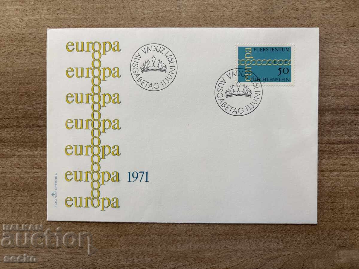 Liechtenstein - Plic prima zi - Marcă EUROPA (1971) Liechtenstein - Plic prima zi - Marcă EUROPA (1971)