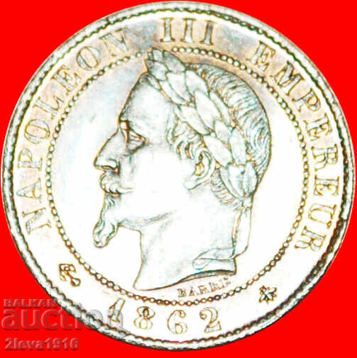 NAPOLEON III (1852-1870): FRANCE ★ 1 CENTIME 1862A UNC! NAPOLEON III (1852-1870): FRANCE ★ 1 CENTIME 1862A UNC!