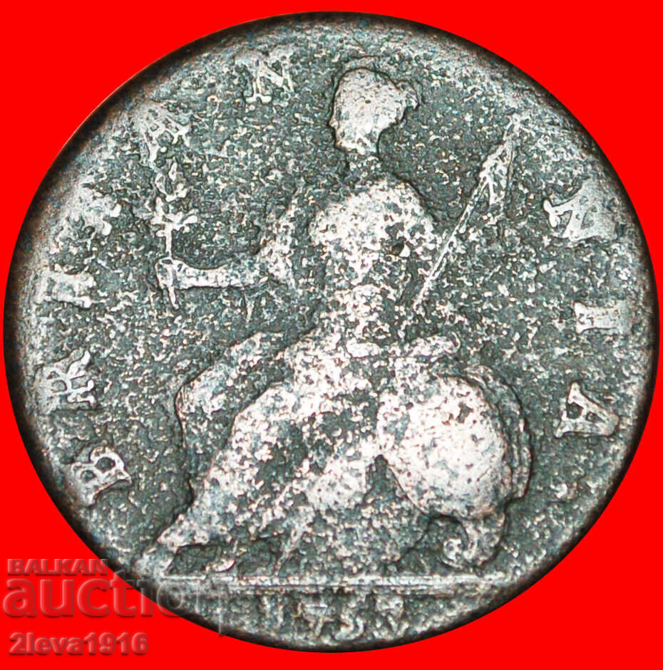 Ⰺ GEORGIVS:MAREA BRITANIE★JUMĂTATE DE PENNY 1753 GEORGE AL II-LEA 1727-1760 cu preț € 21.95 | 42.93 BGN