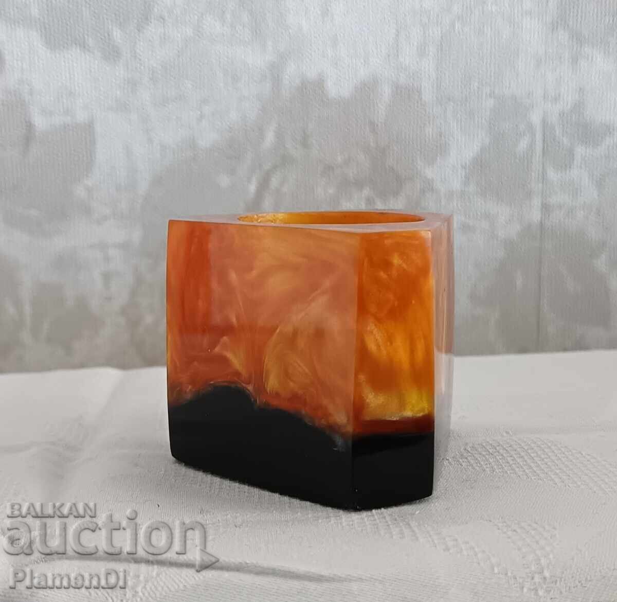 Vintage μολυβοθήκη, βάζο, σταχτοδοχείο για τσιγάρα από καταλίνη, βακελίτη - 5