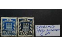 1949, Germania, Saarland, urme de șarnieră filatelică