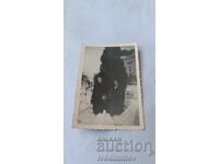 Photograph Sofia Young man and young woman in front of the University in winter