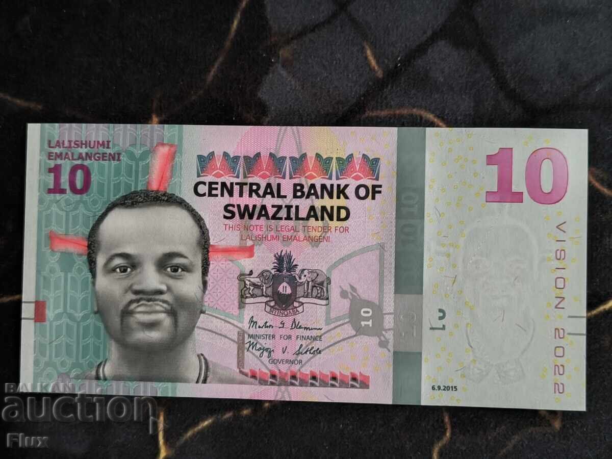 Bancnota - Swaziland - 10 Email UNC | 2022