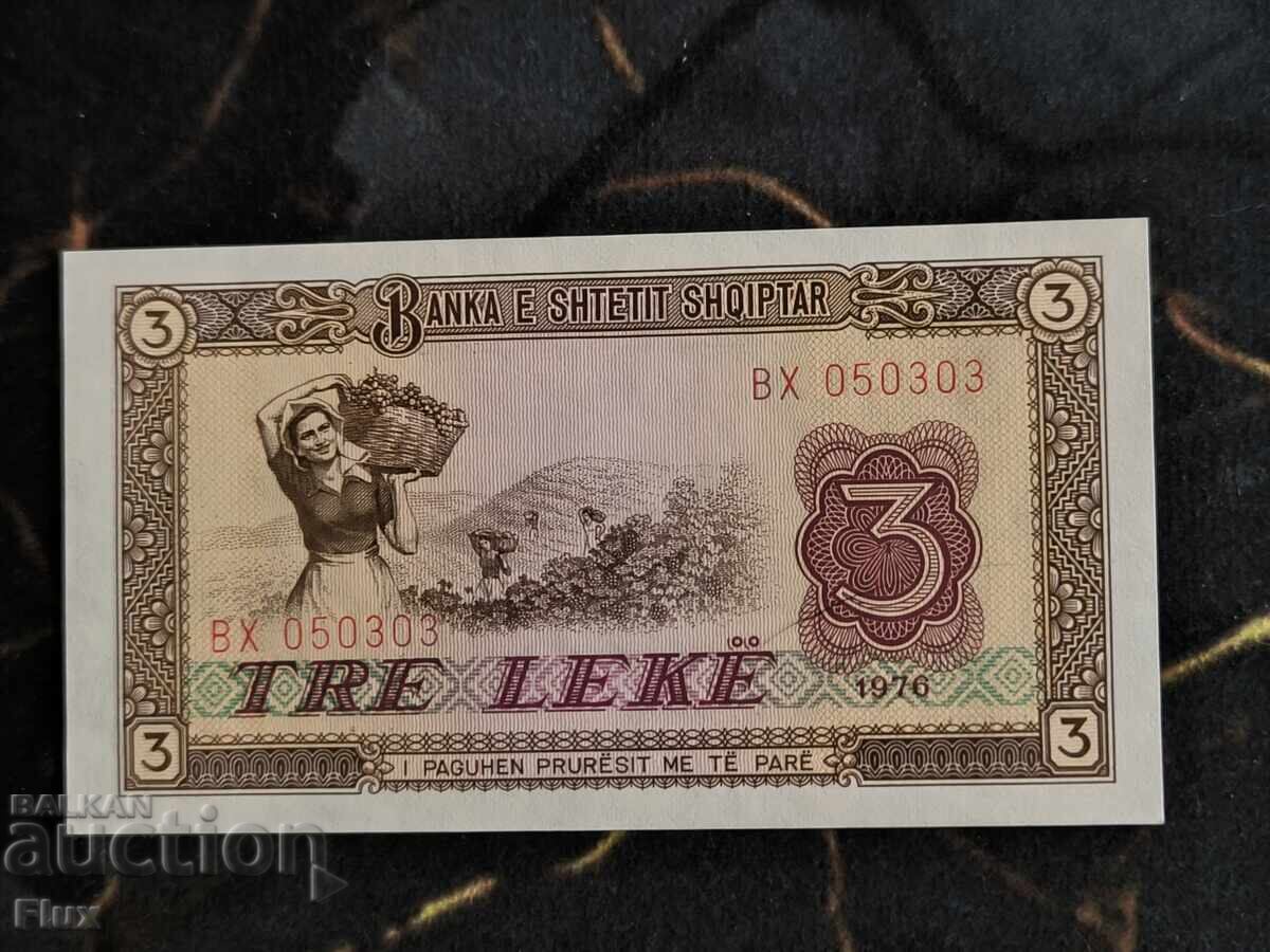 Τραπεζογραμμάτιο - Αλβανία - 3 λεκ UNC | 1976