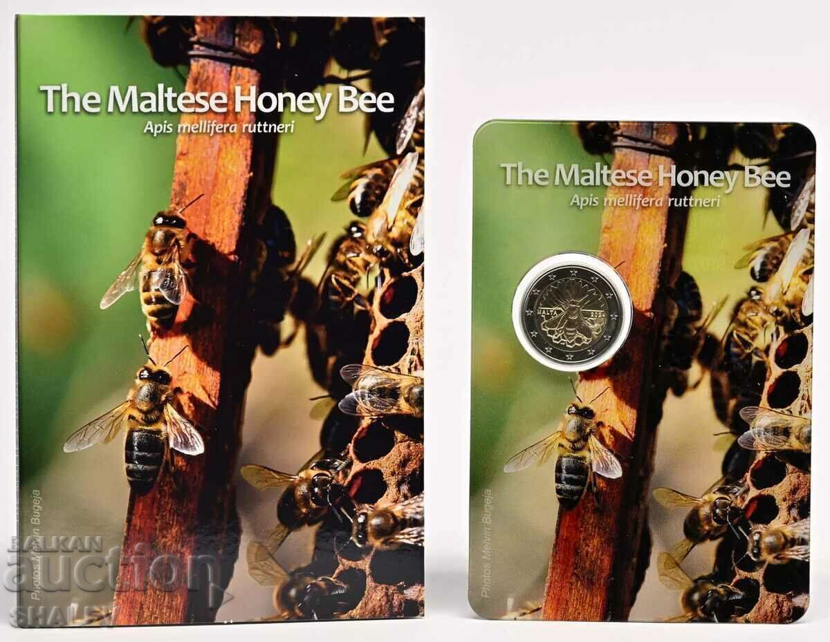Аукцион 2 Euro 2024 Malta "Honey Bee" /Малта/ (2) - Unc (2 евро)