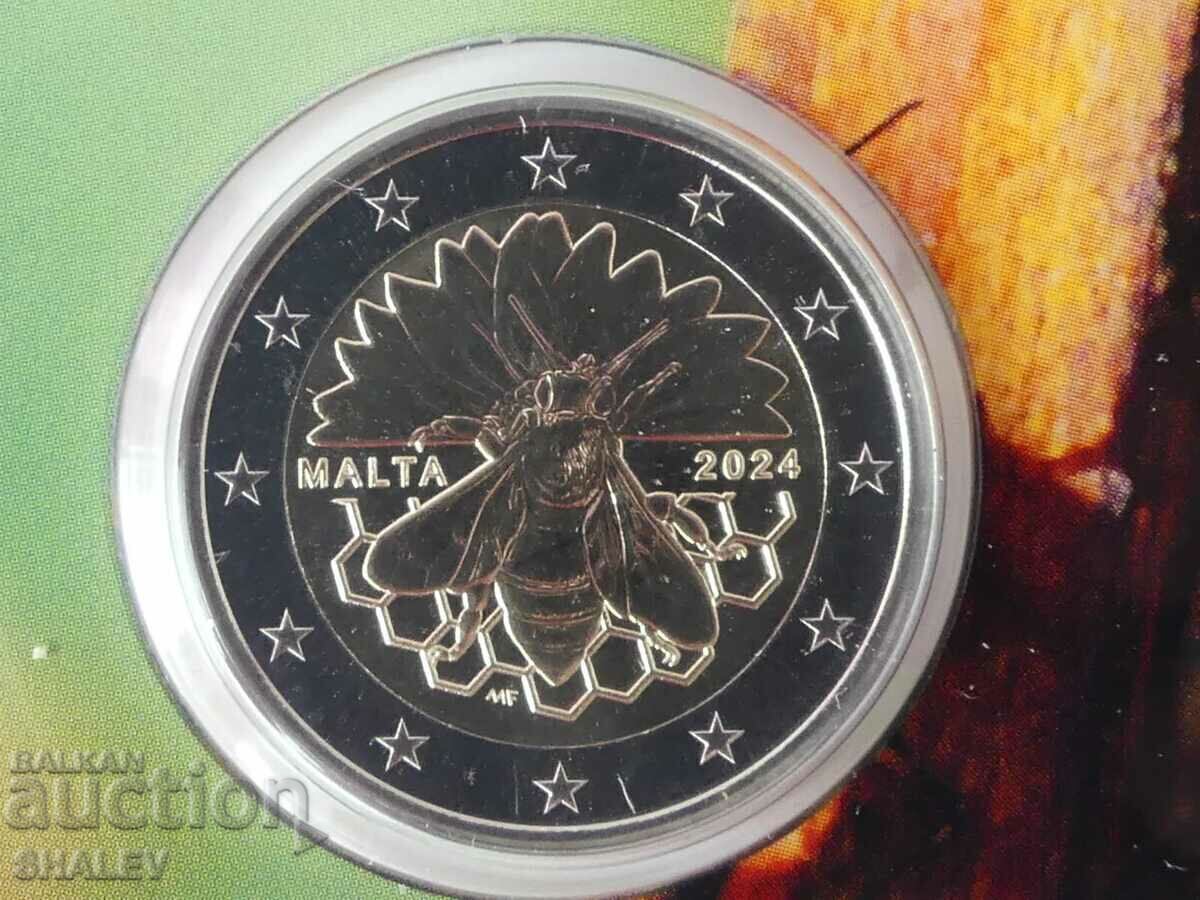 Доставка на 2 Euro 2024 Malta "Honey Bee" /Малта/ (2) - Unc (2 евро)