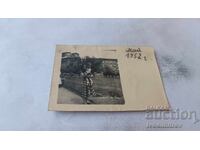 Photo Sofia Woman and little boy on the sidewalk 1952