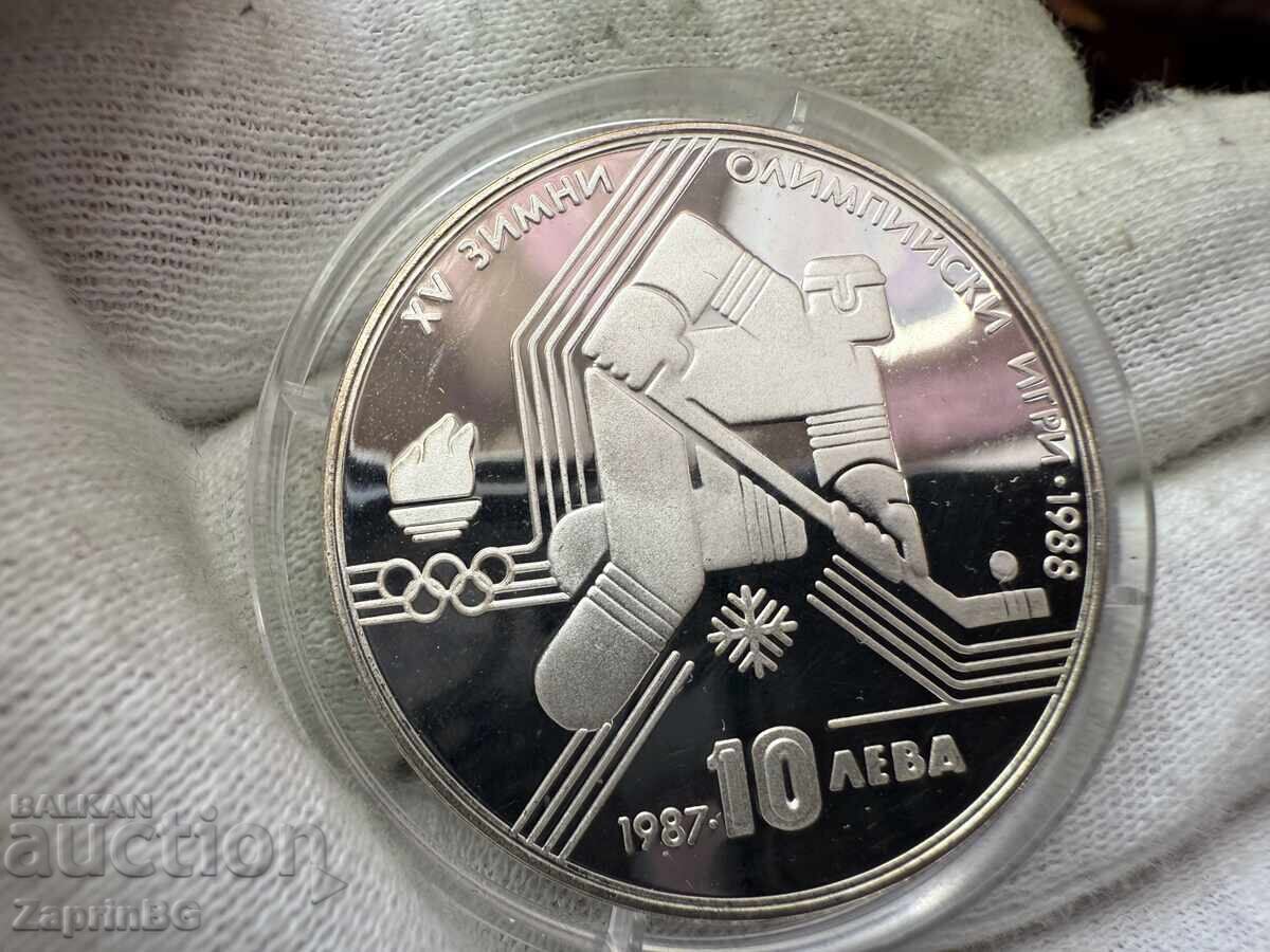 RPB 10 leva 1987 Jocuri Olimpice Hochei