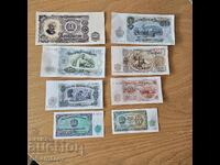 Пълен лот от 8 банкноти България 1951г. UNC
