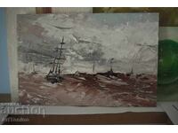 Oil painting - Marinism - Seascape - Ships A. Yordanov