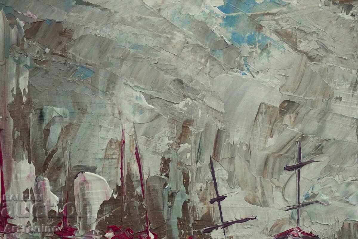 Auction  Abstract small oil painting - Seascape - A. Yordanov