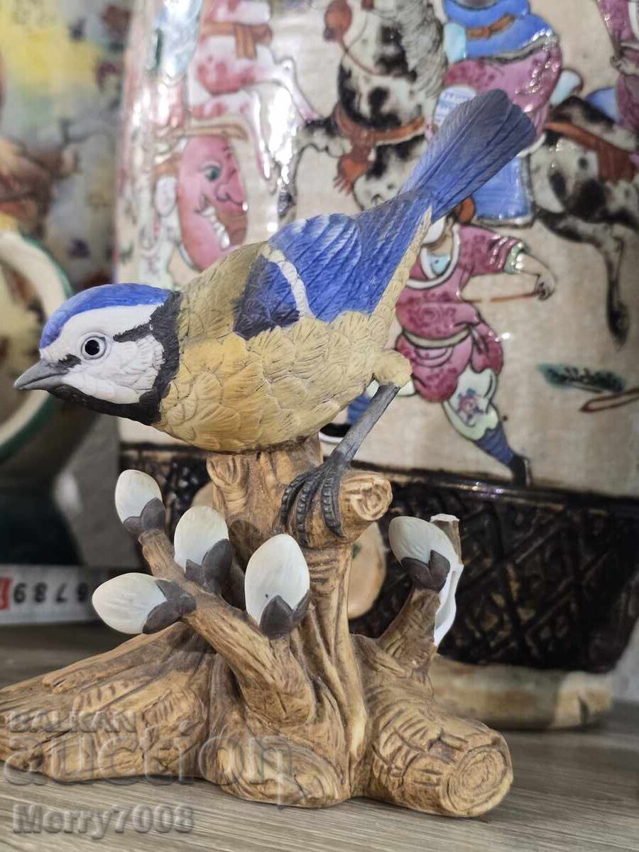 Πορσελάνινη φιγούρα γαλαζοπαπαδίτσας (Blue Tit - Parus caeruleus)! - 5