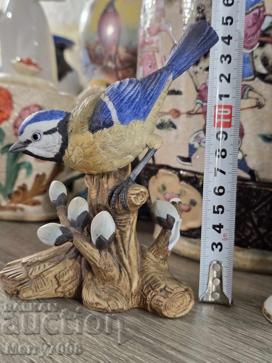 Πορσελάνινη φιγούρα γαλαζοπαπαδίτσας (Blue Tit - Parus caeruleus)! - 6