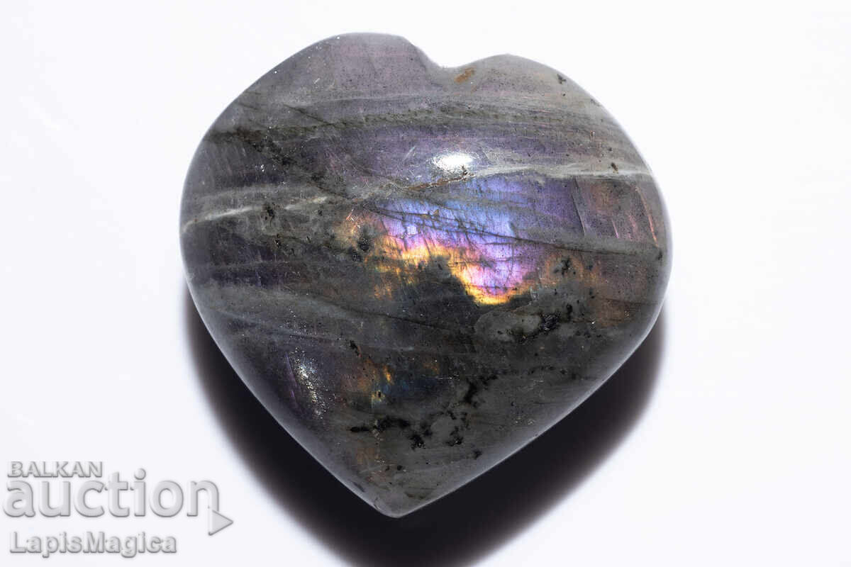 Inimă din labradorit violet 19g 30,9mm Nr. 1