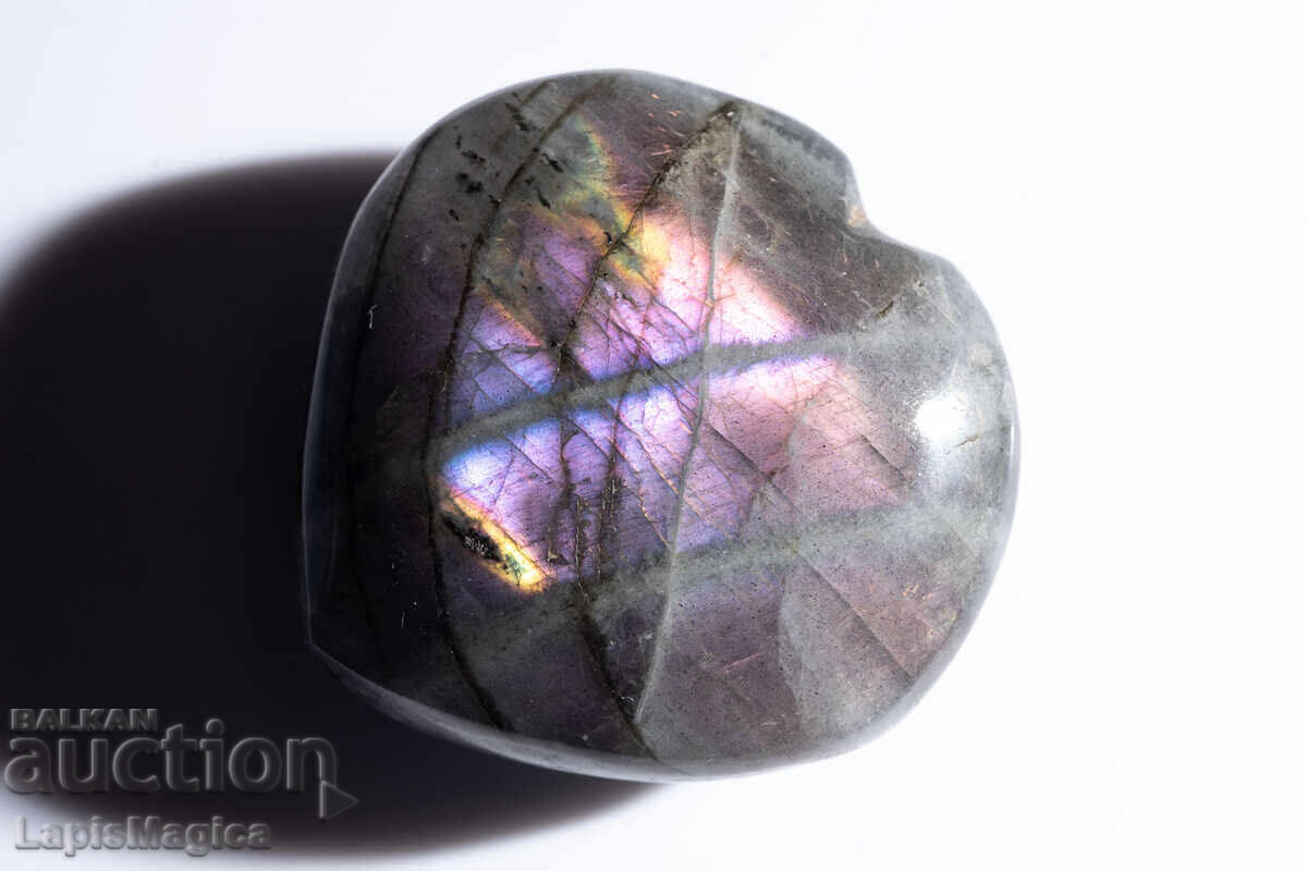 Виолетов лабрадорит сърце 23g 33mm