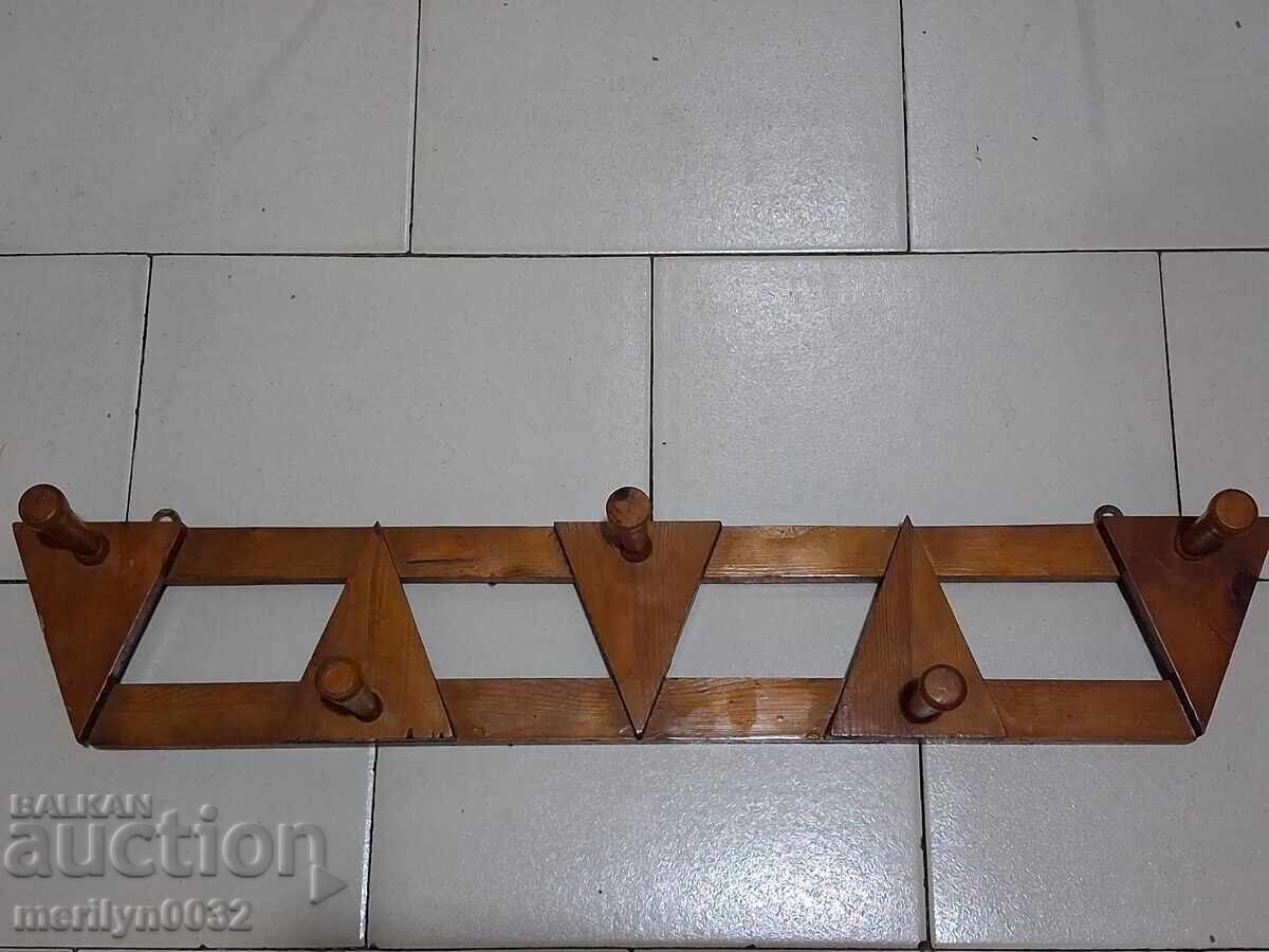 Δημοπρασία Παλιά κρεμάστρα πρωτόγονη ξύλο σφυρήλατο σίδερο