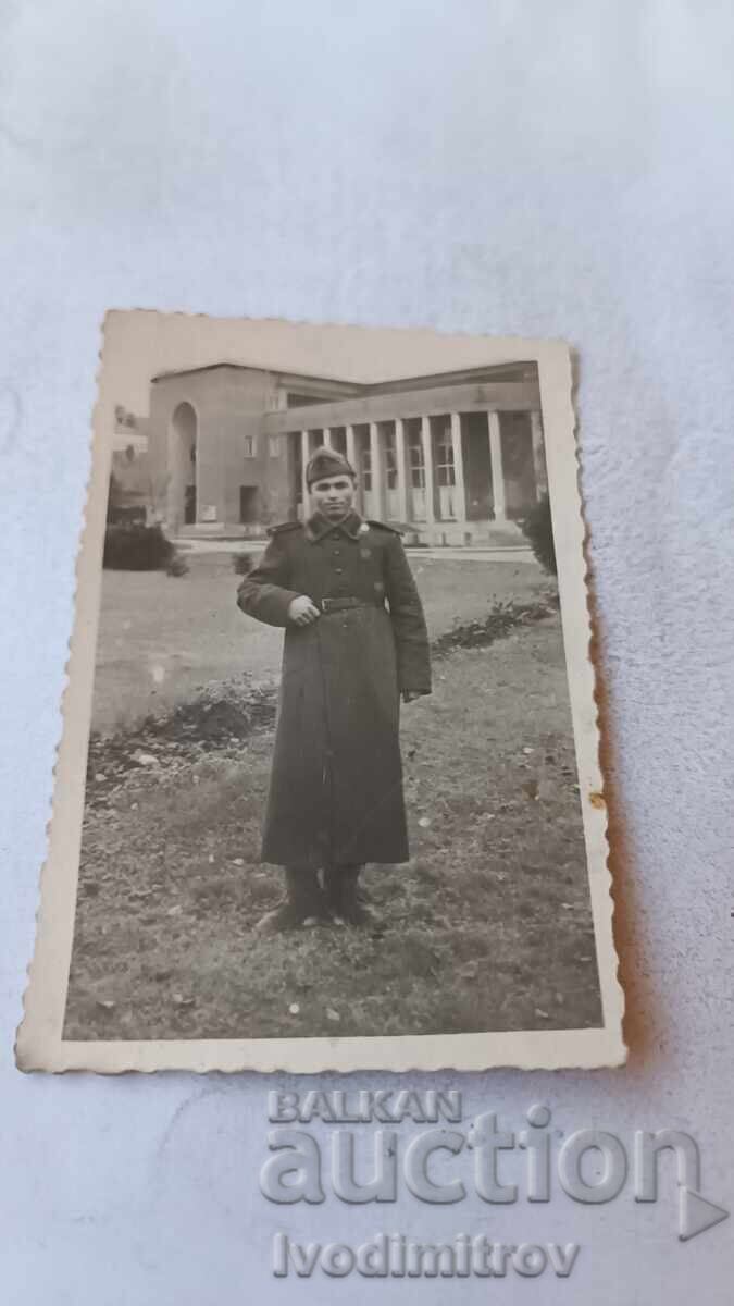 Photo Pleven Soldier in front of the Officers' Club 1955 Photo Pleven Soldier in front of the Officers' Club 1955