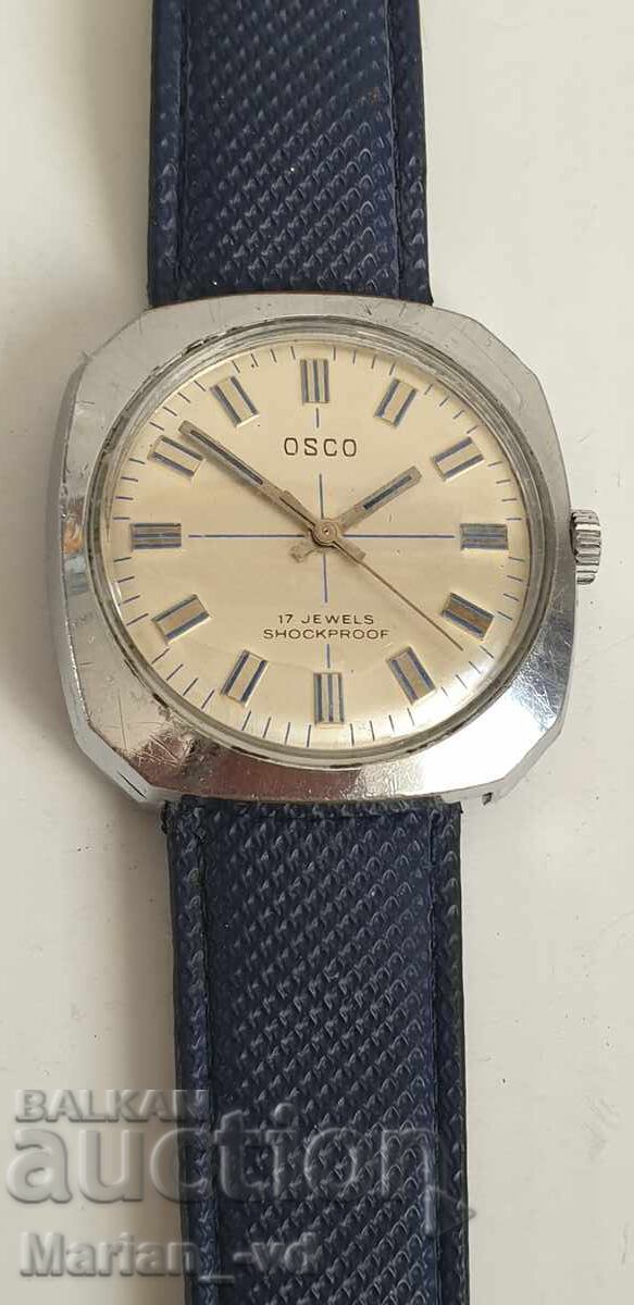 Livrarea Ceas de mână vintage Osco 17 rubine, rezistent la șocuri