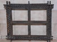 Shepherd's wood carving frame early 20th century photo