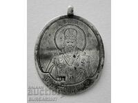 Ασημένιο μενταγιόν, Άγιος Νικόλαος, Τσαρική Ρωσία, σφραγίδα 84