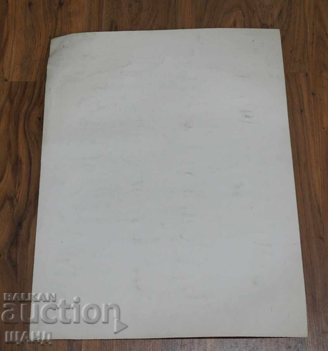 Licitație 1972 Plamen Avramov Desen litografie cap de hoț