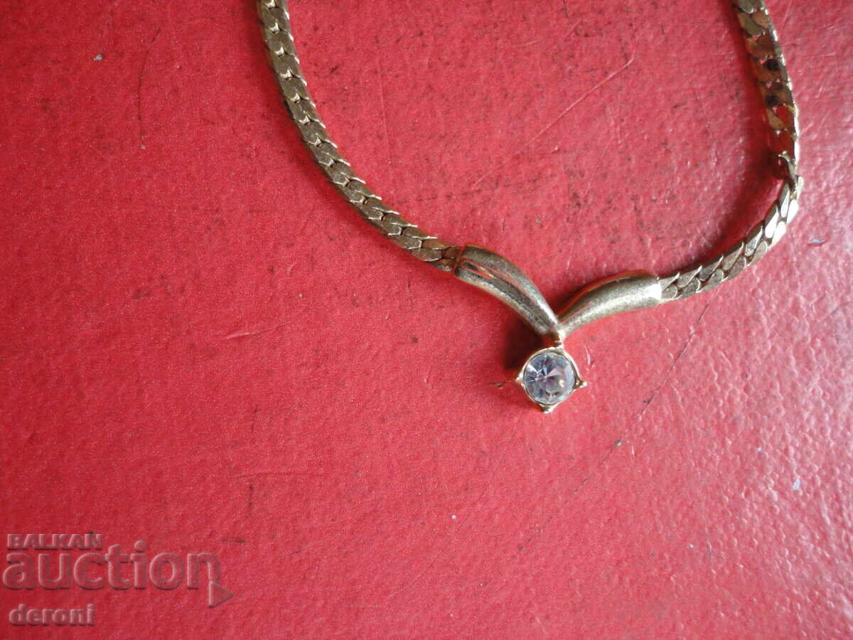 Δημοπρασία Επιχρυσωμένη αλυσίδα κολιέ με πέτρα 12