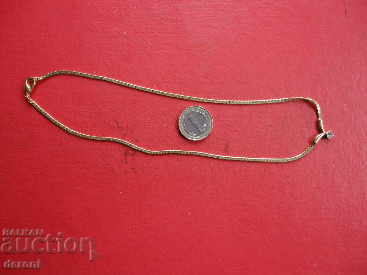 Επιχρυσωμένη αλυσίδα κολιέ με πέτρα 12