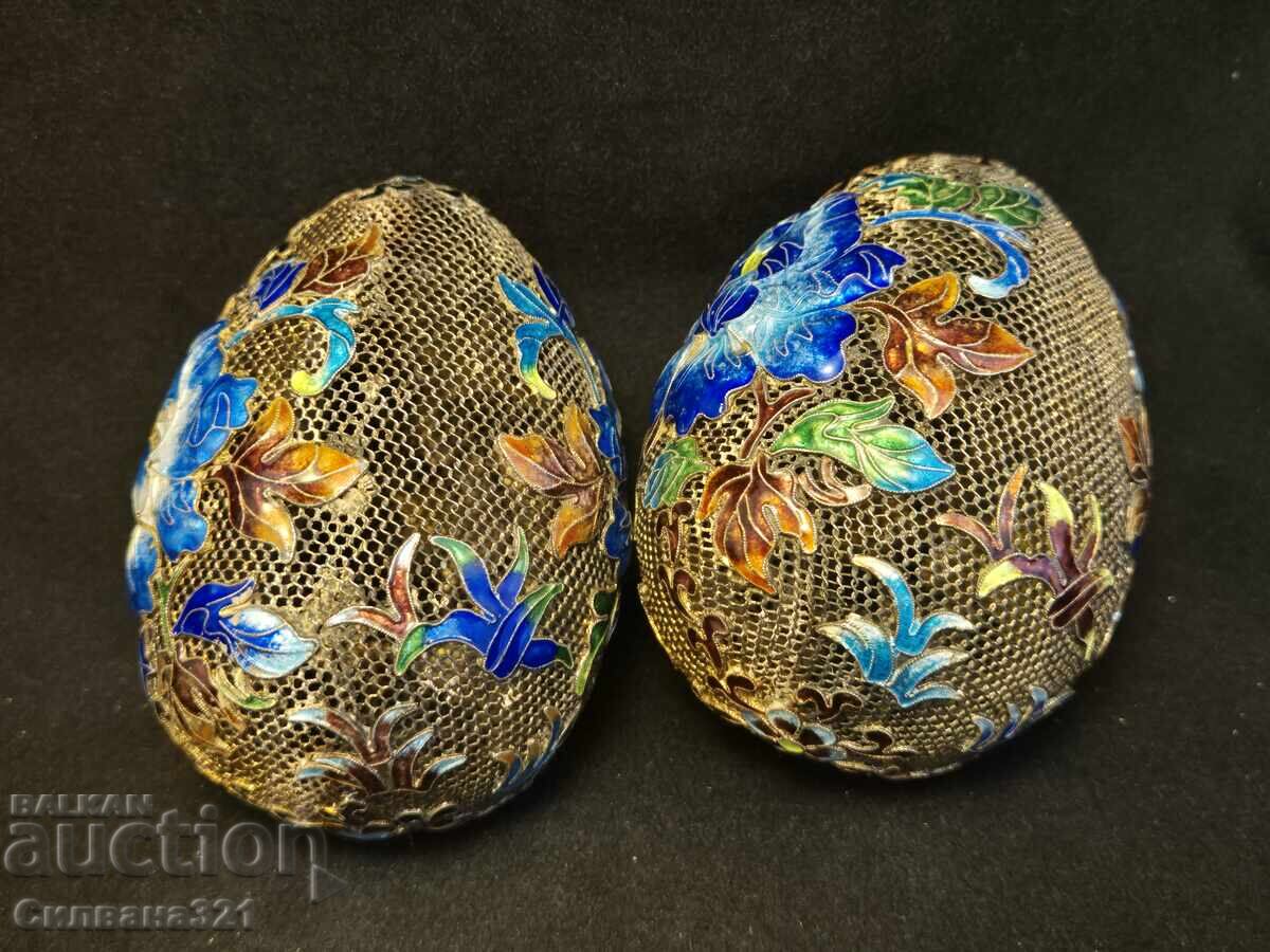 Παράδοση Ασημένια Αυγά Σμάλτο Παράδοση Ασημένια Αυγά Σμάλτο