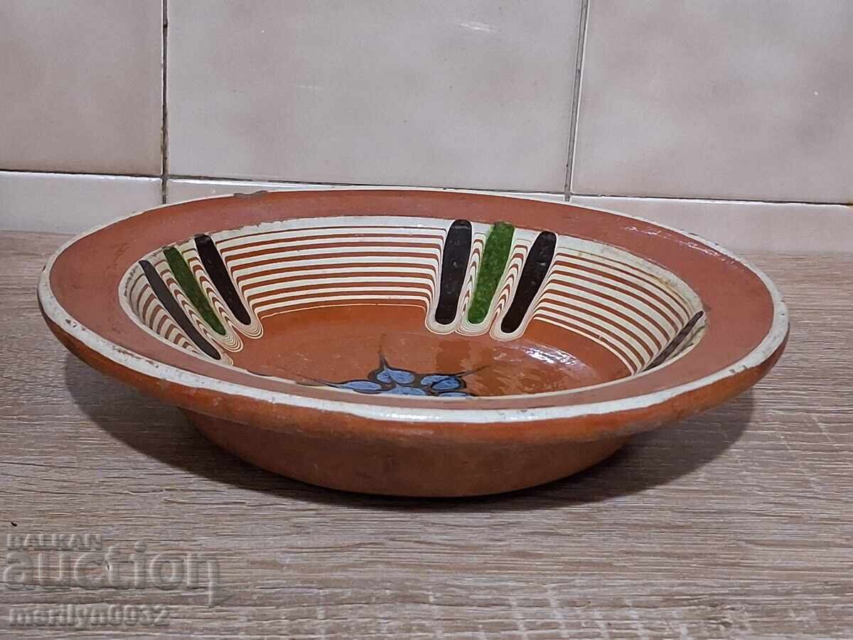 Oală veche de lut, ceramică, farfurie - 6