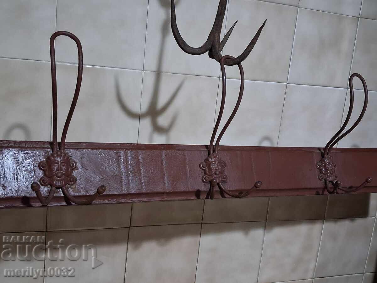 Παλιά κρεμάστρα πρωτόγονη ξύλο σφυρήλατο σίδερο - 7 Παλιά κρεμάστρα πρωτόγονη ξύλο σφυρήλατο σίδερο - 7