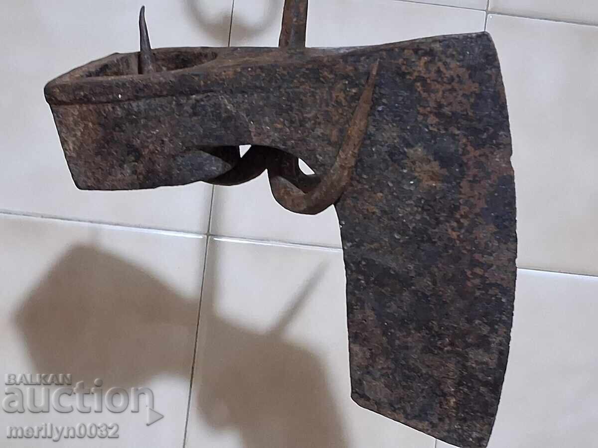 Vechi instrument de topor din fier forjat - 7