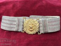 Офицерски Колан армейски Сърма сребро Военно-морски Котва