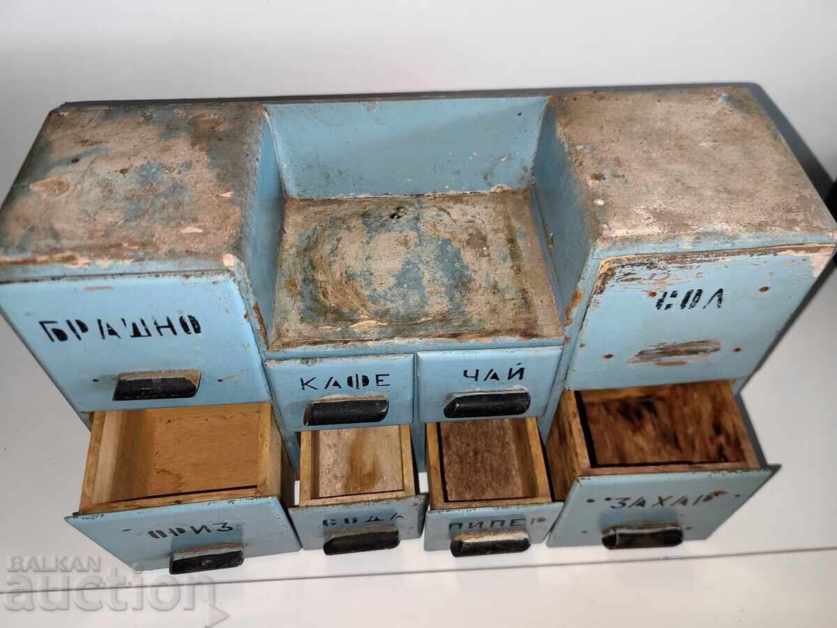 Licitație DULAP VINTAGE PENTRU CONSERVE, DULAP, SET PENTRU CONDIMENTE