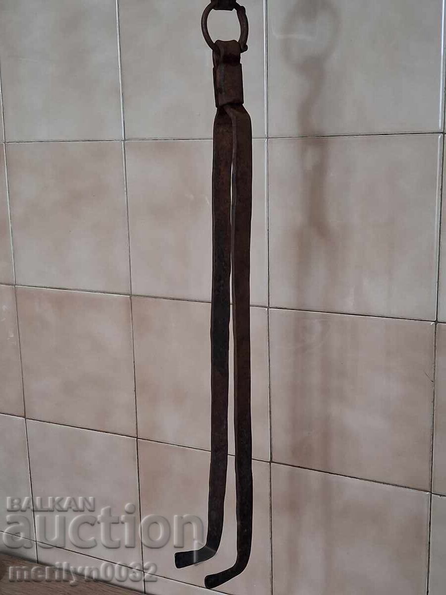Παλιό ντιλάφι, λαβίδα, σφυρήλατο σίδερο για φούρνο - 7