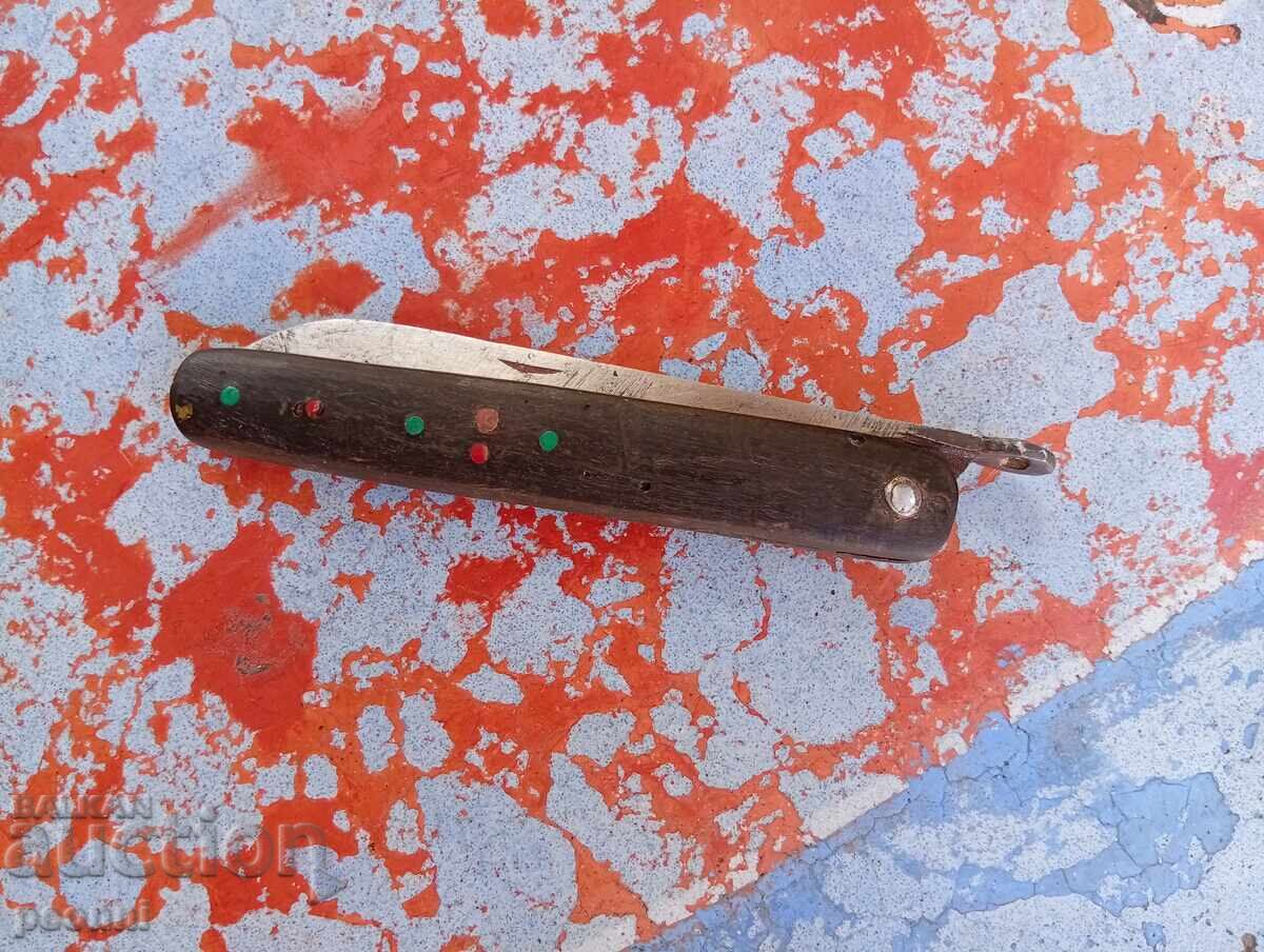 Много стар джобен нож с рогови чирени - 6 Много стар джобен нож с рогови чирени - 6