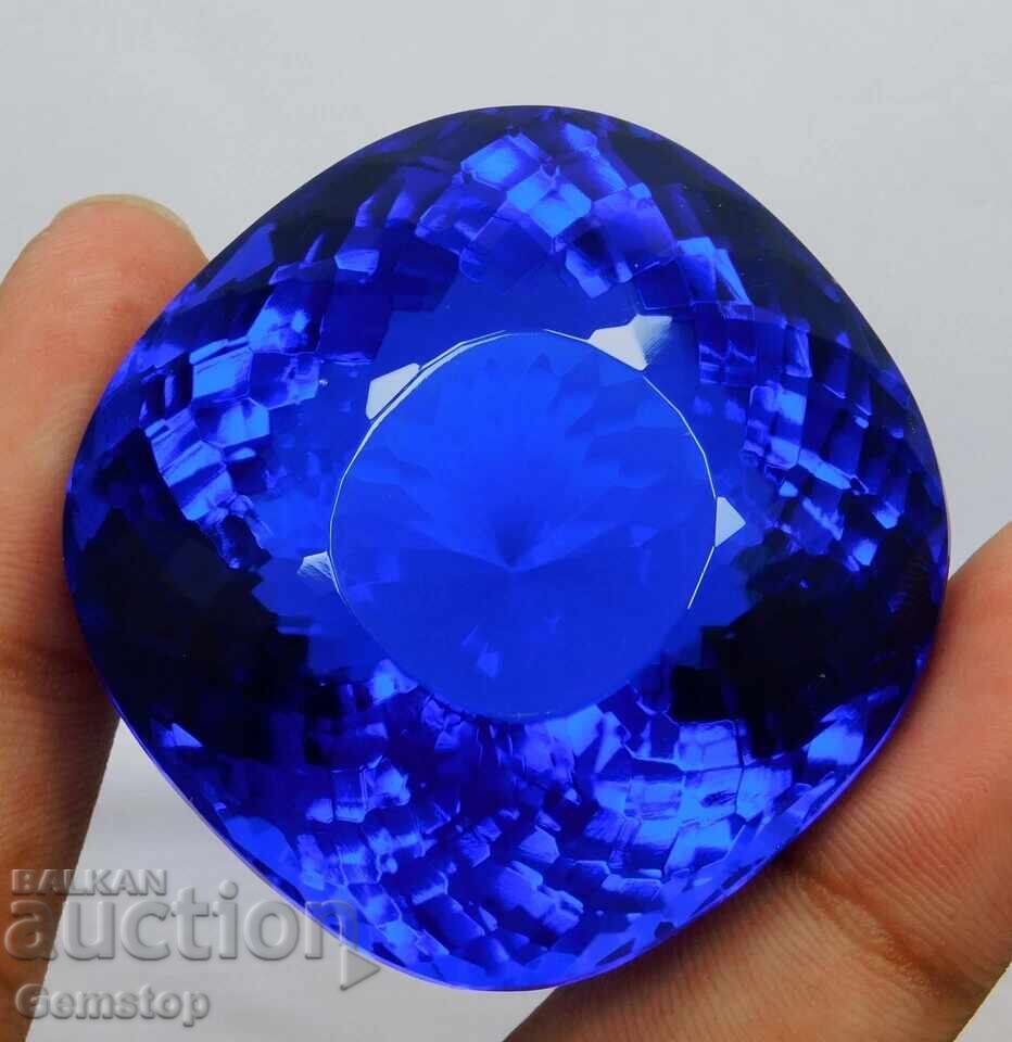 Δημοπρασία ΧΑ! 155.05 ct φυσικός τανζανίτης cushion με πιστοποίηση OMGTL από 1€!