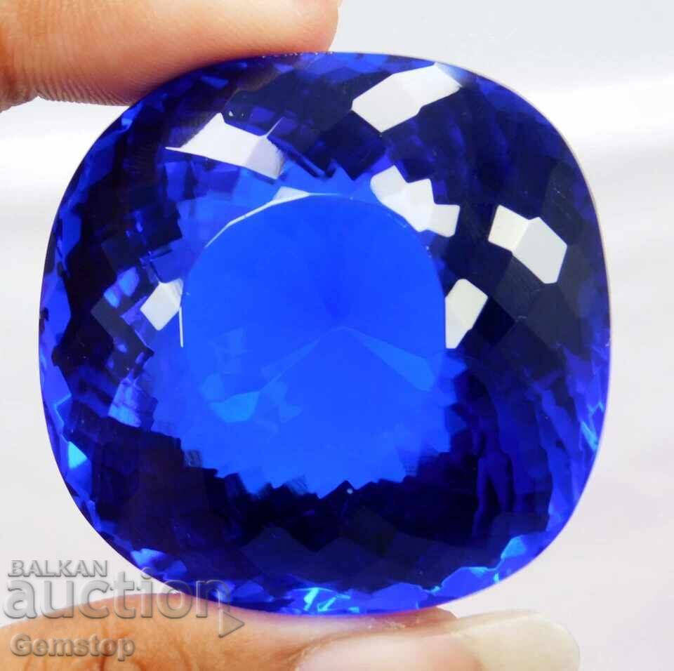 Παράδοση ΧΑ! 155.05 ct φυσικός τανζανίτης cushion με πιστοποίηση OMGTL από 1€!