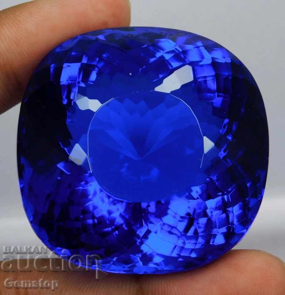 ΧΑ! 155.05 ct φυσικός τανζανίτης cushion με πιστοποίηση OMGTL από 1€!